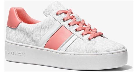 michael kors damen sneaker poppy lasered|mk poppy logo sneakers.